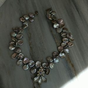 Genuine freshwater  pearl necklace with 925 clasp